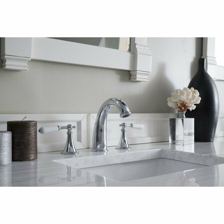 James Martin Vanities Brookfield 72in Double Vanity, Bright White w/ 3 CM Arctic Fall Solid Surface Top 147-V72-BW-3AF